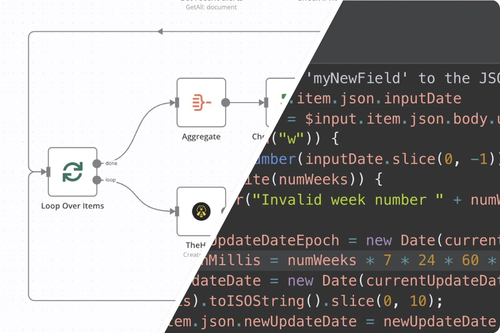 n8n Code and UI Split View